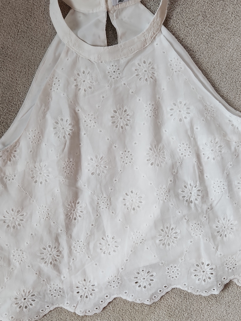 Halter Eylet White Lined Top Women's - Large NWT